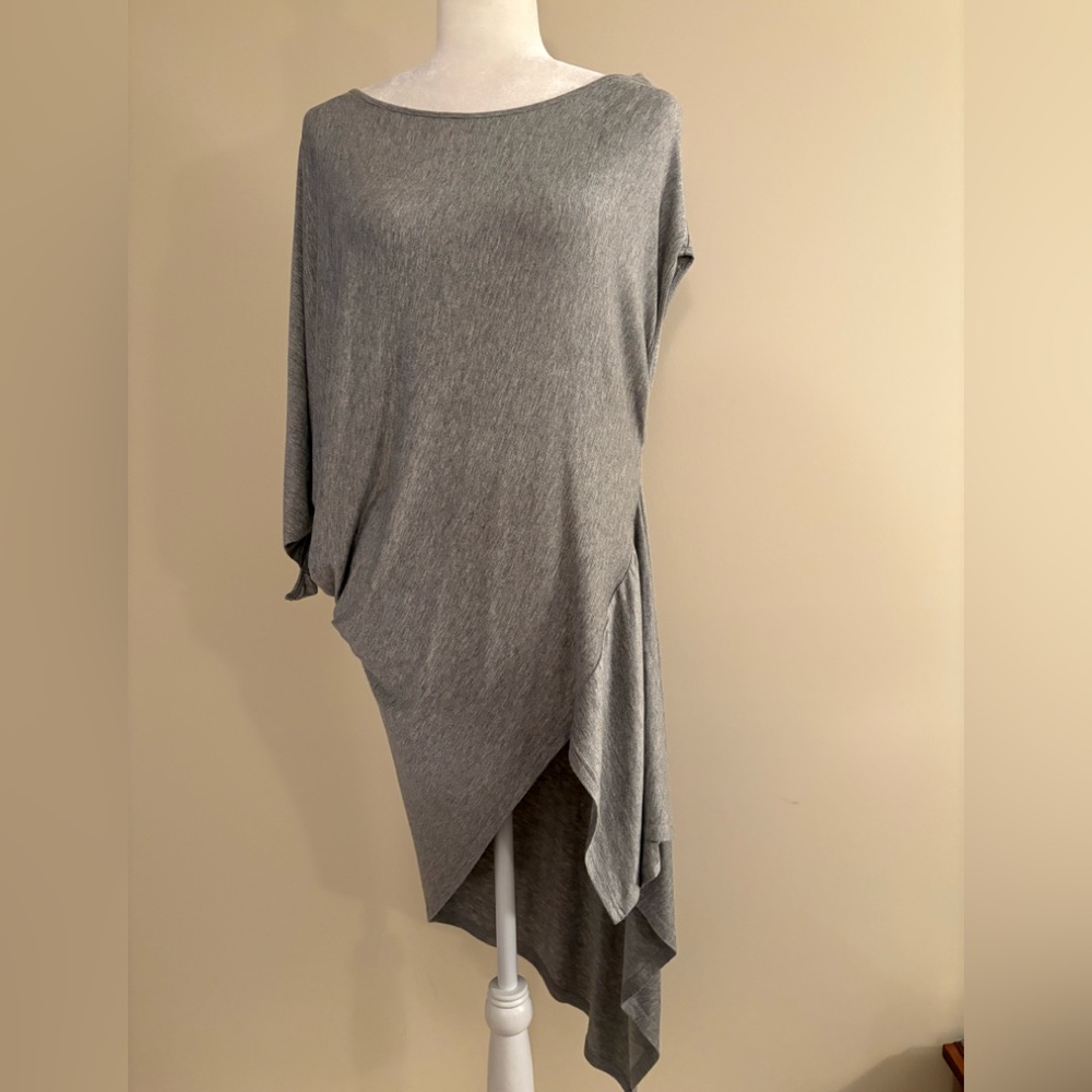 Elegant Gray Asymmetrical Top